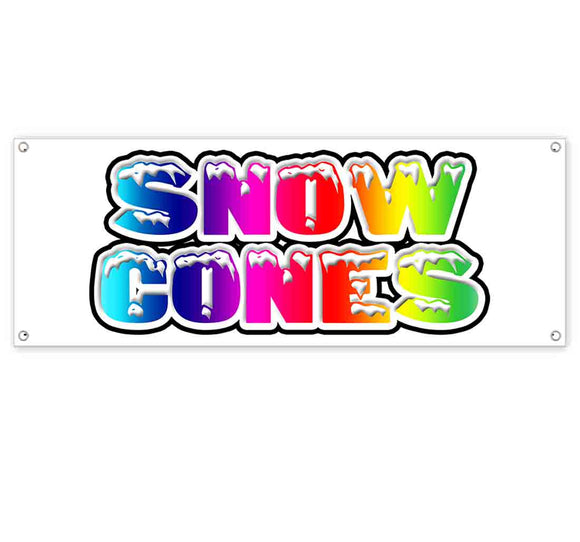Snow Cones Rainbow Banner