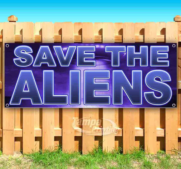 Save The Aliens Purple Banner