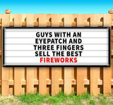 Sign Board Eye Patch Fireworks Banner