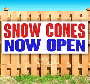 Snow Cones Now Open Banner