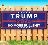 Trump 2024 No More Bulls*** Stripe Blue Banner