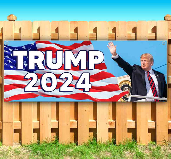 Trump 2024 Waving Banner