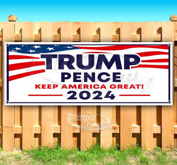 Trump Pence Wavy Flag 2024 Banner