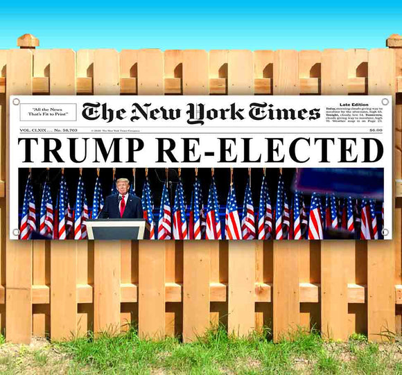 Trump ReElected Newspaper Banner