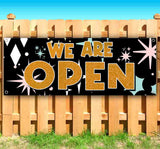 We Are Open Confetti Banner