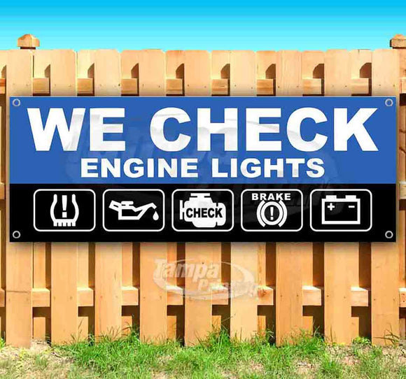 We Check Engine Lights Blue Banner