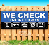 We Check Engine Lights Blue Banner