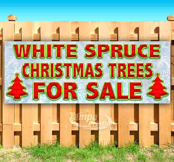 White Spruce Christmas Trees For Sale Banner