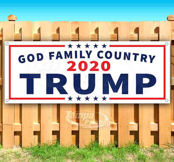 God Family Country Trump Banner