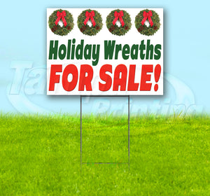 Holiday Wreaths For Sale Yard Sign