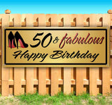 50 and Fabulous Happy Birthday Banner