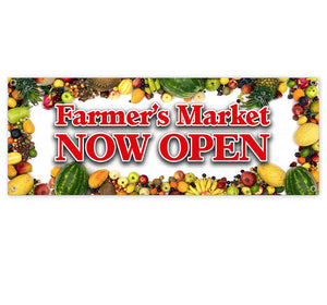 Farmers Market Now Open Banner