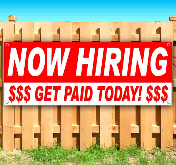 Now Hiring Paid Today Banner