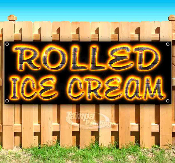 Rolled Ice Cream Fire Banner