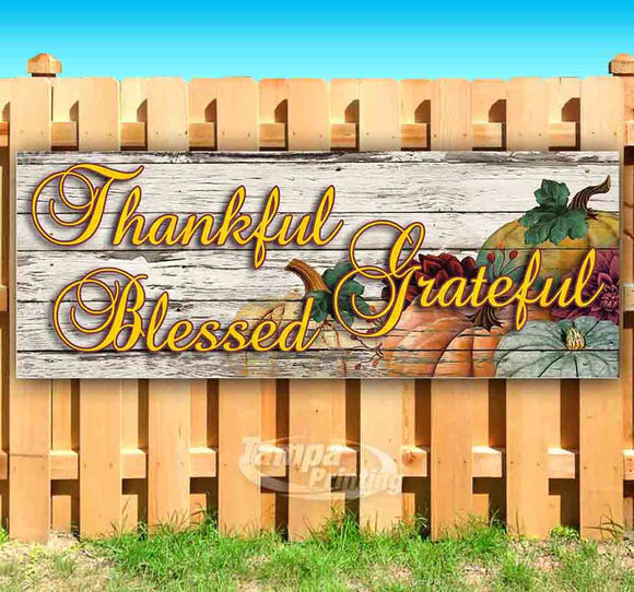 Thankful, Grateful, Blessed Banner