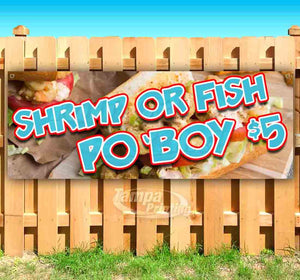 Shrimp Or Fish Po Boy Banner