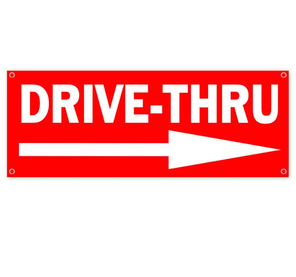 Drive Thru Right Red Banner