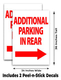 Add Parking In Rear A-Frame Signs, Decals, or Panels