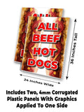 All Beef Hot Dogs A-Frame Signs, Decals, or Panels