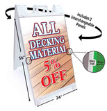 Decking Material 5% Off A-Frame Signs, Decals, or Panels