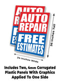 Auto Repair Free Estimate A-Frame Signs, Decals, or Panels