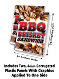BBQ Brisket Sandwich A-Frame Signs, Decals, or Panels