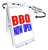 BBQ Now Open A-Frame Signs, Decals, or Panels