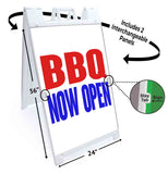 BBQ Now Open A-Frame Signs, Decals, or Panels