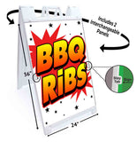 BBQ Ribs A-Frame Signs, Decals, or Panels