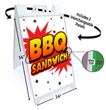 BBQ Sandwich A-Frame Signs, Decals, or Panels
