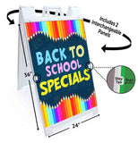 Back To School Specials A-Frame Signs, Decals, or Panels