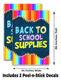 Back To School Supplies A-Frame Signs, Decals, or Panels