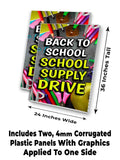 Back To School Supply Drive A-Frame Signs, Decals, or Panels