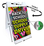 Back To School Supply Drive A-Frame Signs, Decals, or Panels