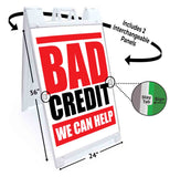 Bad Credit We Can Help A-Frame Signs, Decals, or Panels