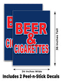 Beer and Cigarettes A-Frame Signs, Decals, or Panels