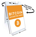 Bitcoin Accepted Here A-Frame Signs, Decals, or Panels