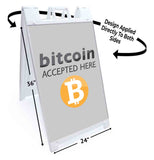 Bitcoin Accepted Here A-Frame Signs, Decals, or Panels