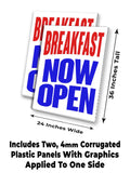 Breakfast Now Open A-Frame Signs, Decals, or Panels