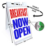 Breakfast Now Open A-Frame Signs, Decals, or Panels
