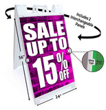Sale Up to 15% A-Frame Signs, Decals, or Panels