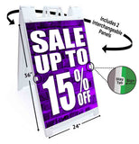 Sale Up to 15% A-Frame Signs, Decals, or Panels