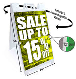 Sale Up to 15% A-Frame Signs, Decals, or Panels