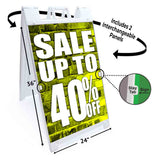 Sale Up to 40% A-Frame Signs, Decals, or Panels
