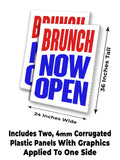 Brunch Now Open A-Frame Signs, Decals, or Panels