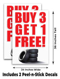 Buy 3 Get 1 Free Tires A-Frame Signs, Decals, or Panels