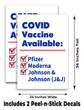 Vaccine Available A-Frame Signs, Decals, or Panels