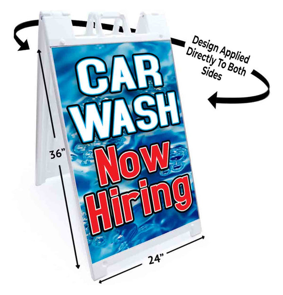 Car Wash Now Hiring A-Frame Signs, Decals, or Panels