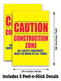 Construction Zone A-Frame Signs, Decals, or Panels