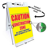 Construction Zone A-Frame Signs, Decals, or Panels